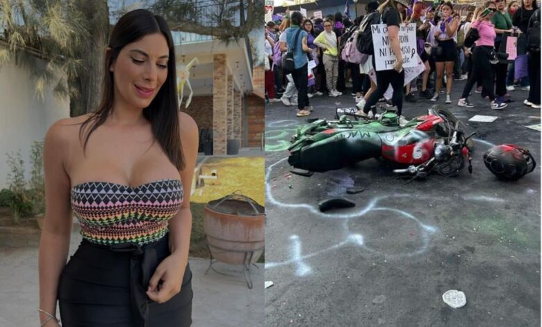 Azúcar Alejandra, la influencer que ofreció pagar multa de motocilista detenido en la marcha 8M